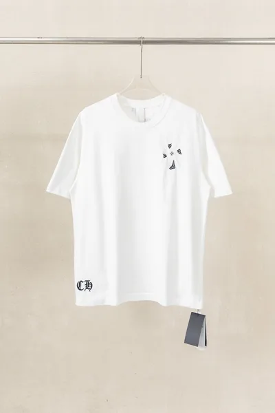 Chrome Hearts CH Heavy Wash 3D Patch Embroidery Short Sleeve
