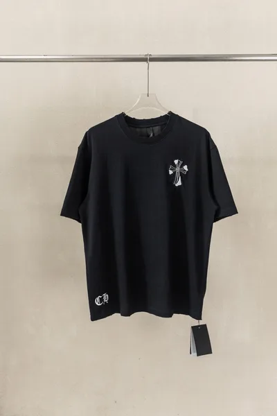 Chrome Hearts CH Heavy Wash 3D Patch Embroidery Short Sleeve