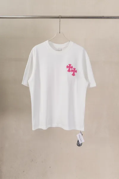 Chrome Hearts CH Heavy Washed 3D Embroidery Short Sleeve T-Shirt