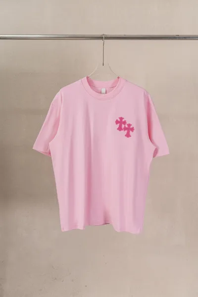 Chrome Hearts CH Heavy Washed 3D Embroidery Short Sleeve T-Shirt