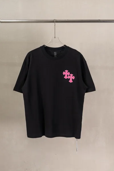 Chrome Hearts CH Heavy Washed 3D Embroidery Short Sleeve T-Shirt
