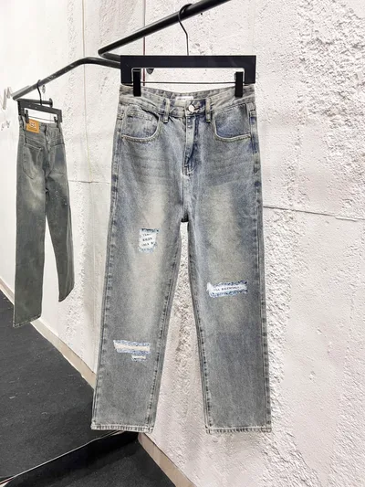 Balenciaga FW25 DestroyedNormal Straight Jeans