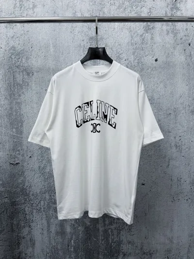 CELINE Logo Couple Short Sleeve T-Shirt
