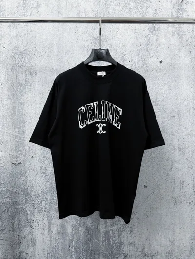 CELINE Letter Logo Couple Short Sleeve T-Shirt