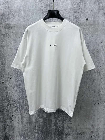 CELINE Letter Logo Film Couple Short Sleeve T-Shirt