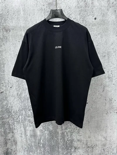 CELINE Letter Logo Film Couple Short Sleeve T-Shirt