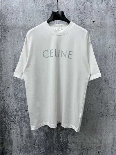 CELINE Letter Logo Couple Short Sleeve T-Shirt