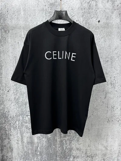 CELINE Letter Logo Couple Short Sleeve T-Shirt