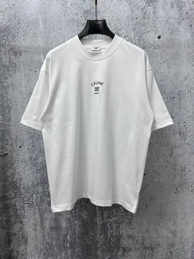 CELINE Logo Print Couple Short Sleeve T-Shirt
