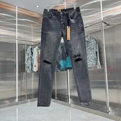 Ksubi Australia Distressed Letter Embroidery Street Style Slim Fit Stretch Jeans