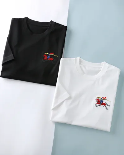 BBR 26SS Men’s Embroidered Horse Motif Cotton Crew Neck T-Shirt