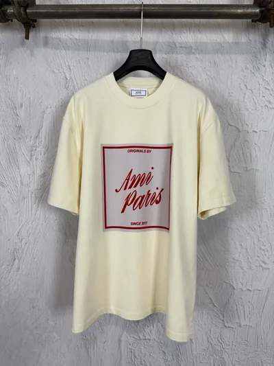 Ami Paris 26SS Flock Print Short Sleeve T-Shirt