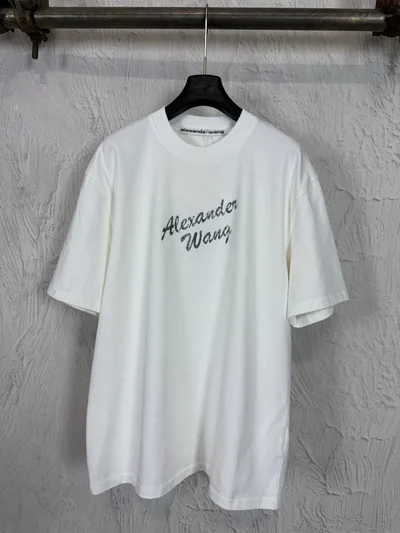 Alexander Wang 26SS Letter Rhinestone T-Shirt
