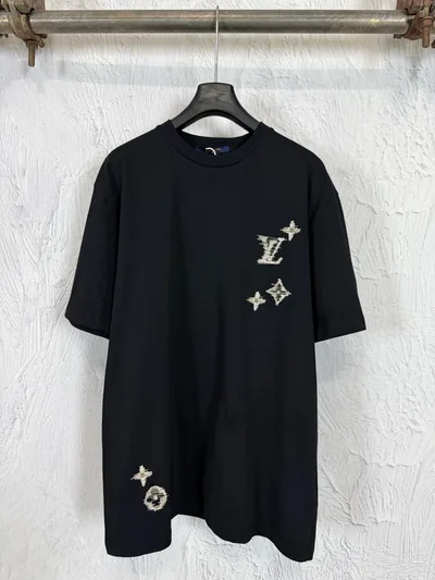LOUIS VUITTON LV Embroidered Logo Casual Short Sleeve T-Shirt