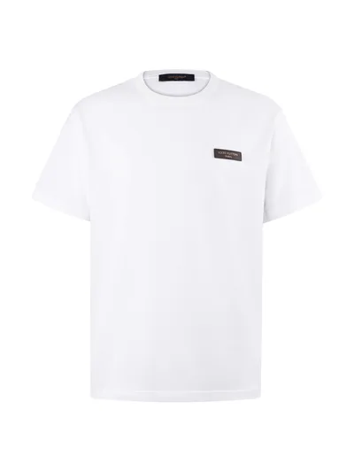 LOUIS VUITTON 26SS Crew Neck T-Shirt with Logo Leather Patch