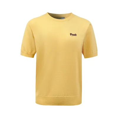 Prada Logo Intarsia Short Sleeve Sweater