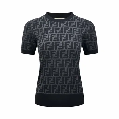 Fendi Full Print Short Sleeve Sweater