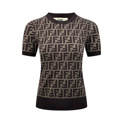 Fendi All-Over Print Short Sleeve Sweater