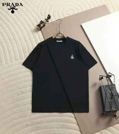 Prada Mini Triangle Logo Embroidered T-Shirt