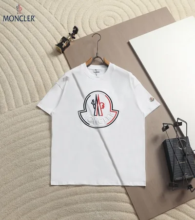 Moncler Colorful Large Logo Embroidery T-Shirt