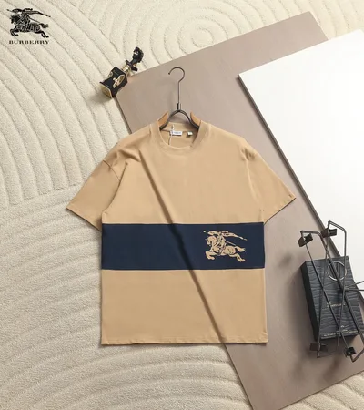 Burberry Striped Equestrian Knight Logo T-Shirt