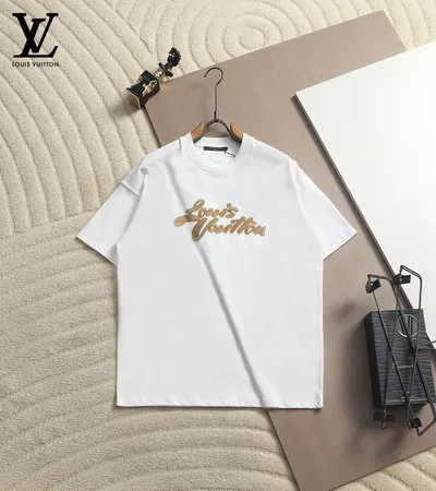Louis Vuitton Raffia Embroidered Short Sleeve T-Shirt