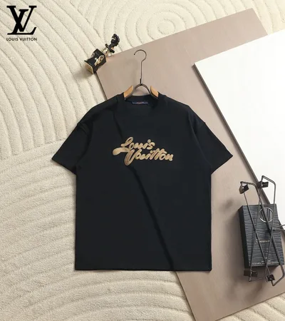 Louis Vuitton Raffia Embroidered Short Sleeve T-Shirt