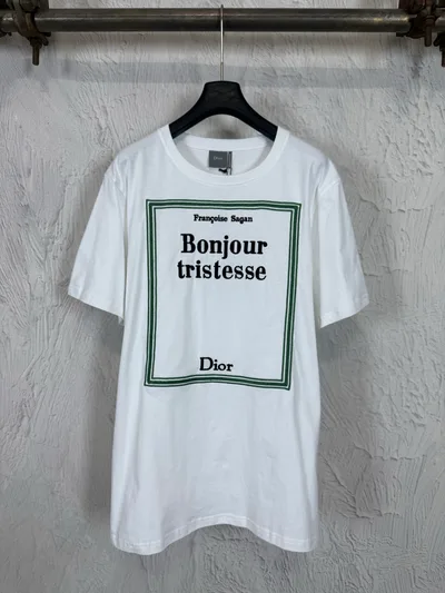 Dior Green Frame Embroidered Short Sleeve T-Shirt