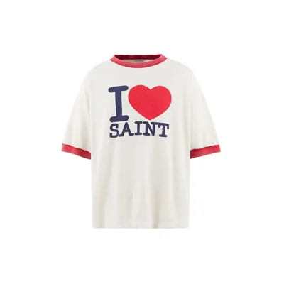 Saint Michael Drop Shoulder Loose Fit T-Shirt with I SAINT Print