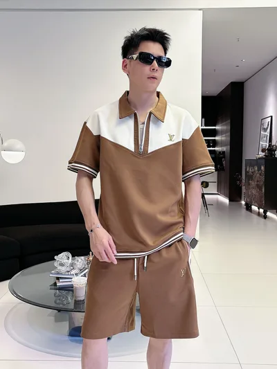 LV 2026 Summer Latest Unisex Short Sleeve T-Shirt and Shorts Set