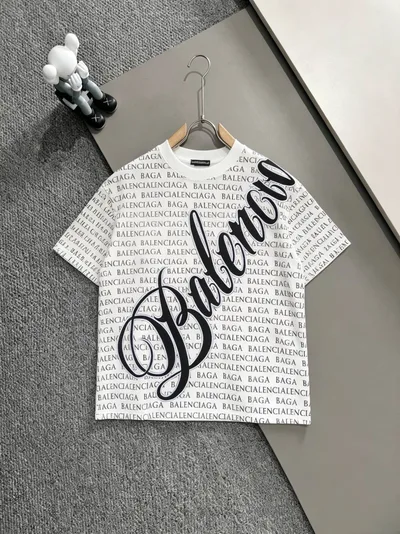 Balenciaga Heavy Embroidery Patchwork Printed Short Sleeve T-Shirt