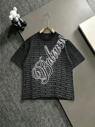 Balenciaga Heavy Patchwork Print Short Sleeve T-Shirt