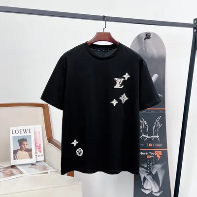 Louis Vuitton Contrast Yarn Embroidery Logo Short Sleeve T-Shirt