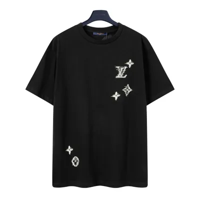 Louis Vuitton Contrast Yarn Embroidery Logo Short Sleeve T-Shirt