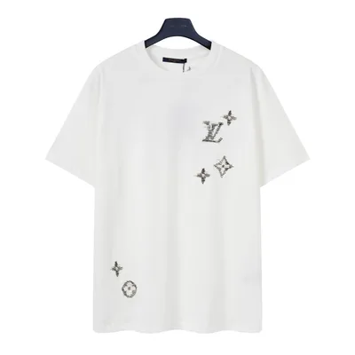 LV Contrast Yarn Embroidery Logo Short Sleeve T-Shirt