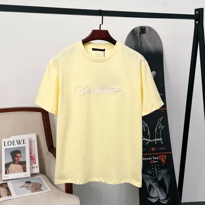 LV 2025 Pharrell Signature 3D Embroidery Short Sleeve T-Shirt