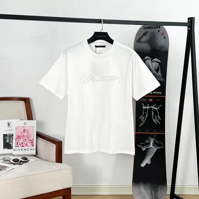 LV 25 New Pharrell Signature 3D Embroidery Short Sleeve T-Shirt