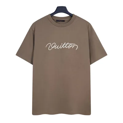 LV 25 New Pharrell Signature 3D Embroidery Short Sleeve T-Shirt