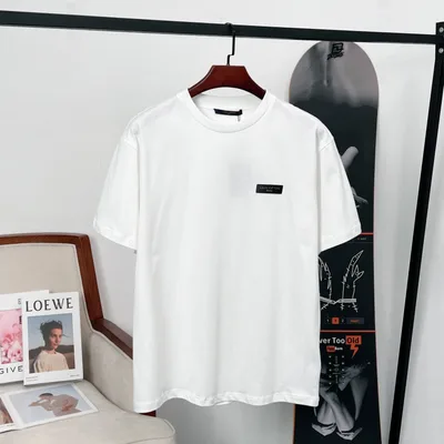 Louis Vuitton 26SS Black Leather Label Short Sleeve T-Shirt
