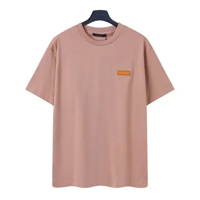 Louis Vuitton LV 26SS Pink Leather Tag Short Sleeve T-Shirt