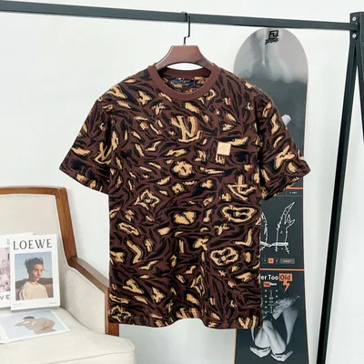 LV LOUIS VUITTON Camo Jacquard Short Sleeve T-Shirt