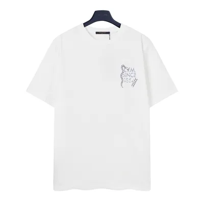 LV LOUIS VUITTON Checkered Snake Print Short Sleeve T-Shirt