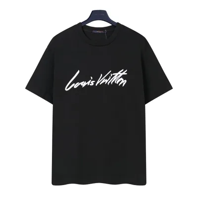 Louis Vuitton Hand-Signed Logo 3D Embroidery Short Sleeve T-Shirt