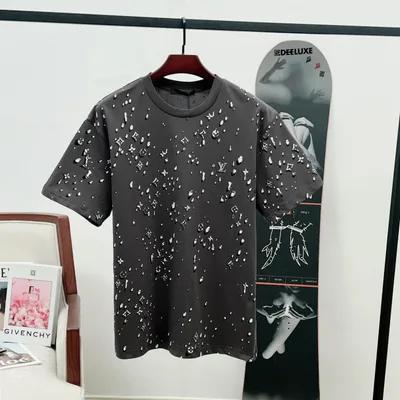 Louis Vuitton LV Full Print Waterdrop Rhinestone Short Sleeve T-Shirt