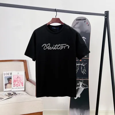 Louis Vuitton LV 26SS Beaded Embroidered Short Sleeve T-Shirt