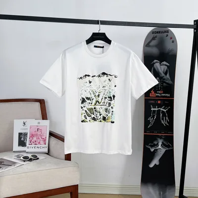 Louis Vuitton LV Snow Print Short Sleeve T-Shirt with Foam Printing