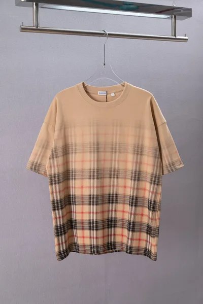 BURBERRY 26SS Classic Gradient Check Round Neck Short Sleeve T-Shirt