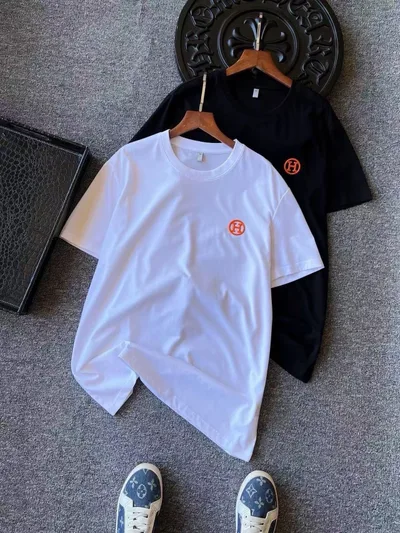 Hermes Mulberry Silk Round Neck T-Shirt