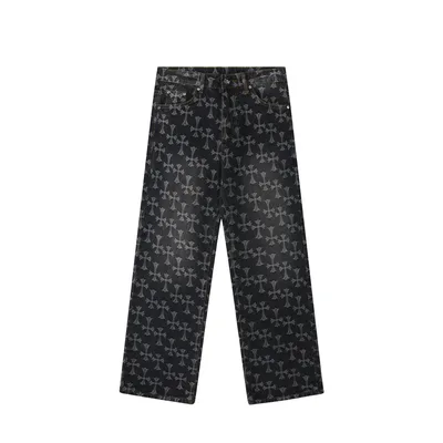 CH Full Jacquard Black Denim Pants
