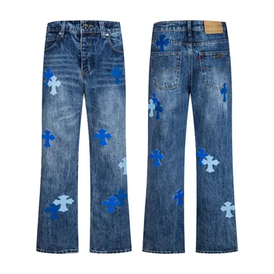 Chrome Hearts Miami Limited Blue Jeans with Cross